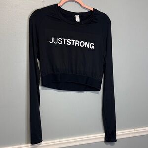 Women's Black Long Sleeve Crop Top